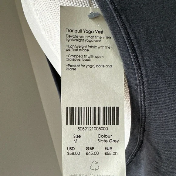 NWT Sweaty Betty Tranquil Yoga Vest (tank), Medium - Picture 3 of 9